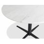 Accent matbord runt 110 cm - Vit marmor