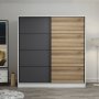 Kapusta garderob 220x52x210 cm, variant B - Vit/antracit/brun