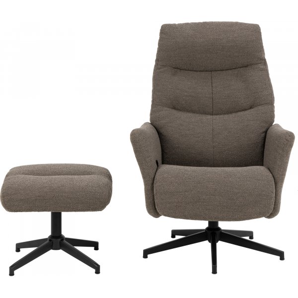 Fauteuil inclinable London avec repose-pieds - Gris Fauteuil inclinable London avec repose-pieds - Gris