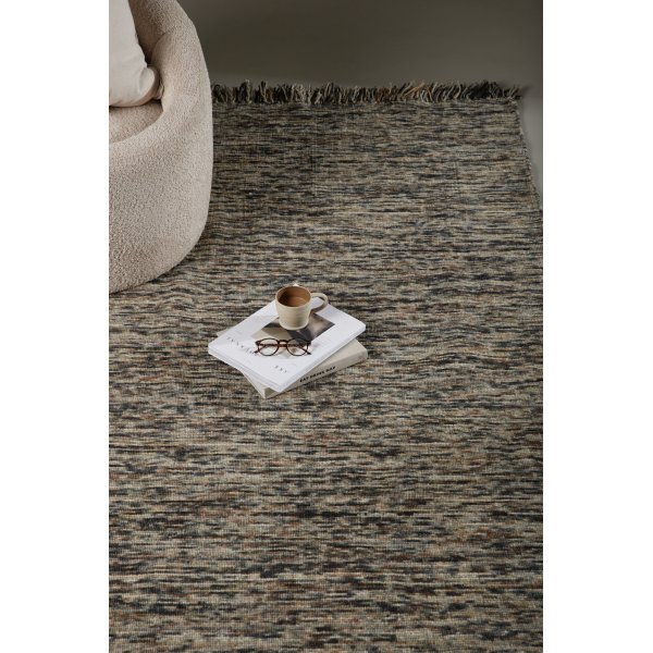 Tapis en laine tissé à plat Dante - Gris/noir Tapis en laine tissé à plat Dante - Gris/noir