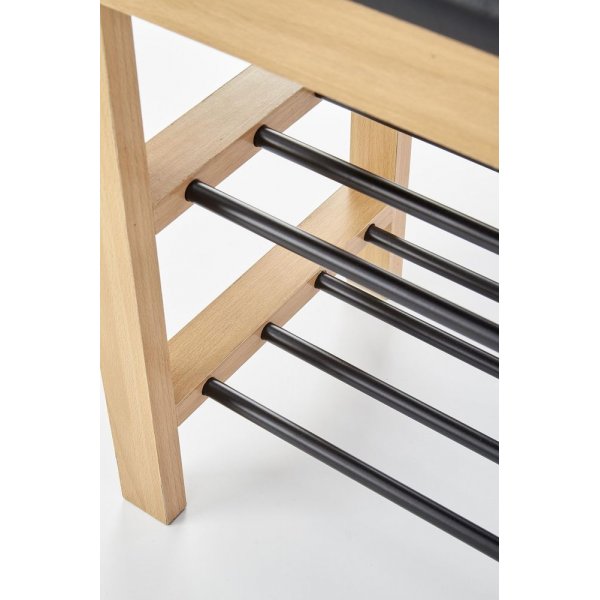 Veronika sittbänk med skoförvaring Svart (PU) / Trä Veronika sittbänk med skoförvaring Svart (PU) / Trä