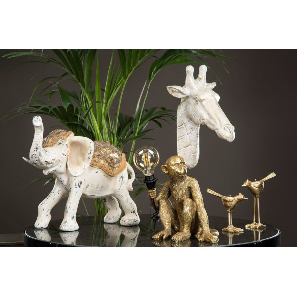 V�ggdekoration Giraff - Vit/guld