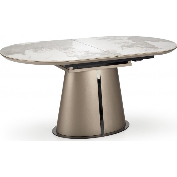 Robinson matbord 160-200 x 90 cm - Beige marmor/cappuccino/svart