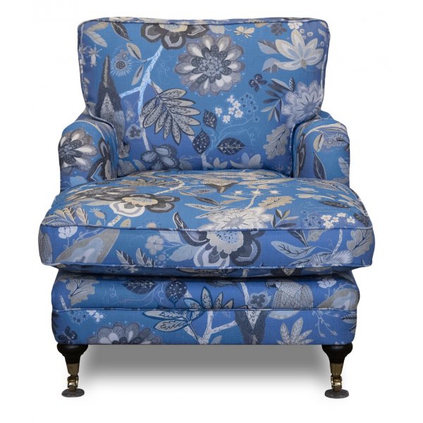 Fauteuil divan Howard Spirit en tissu fleuri - Eden Parrot Bleu