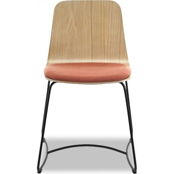 Chaise de salle à manger Hips avec base en métal et assise rembourrée - Couleur optionnelle de l\\\'assise et du rembourrage Chaise de salle à manger Hips avec base en métal et assise rembourrée - Couleur optionnelle de l\\\'assise et du rembourrage