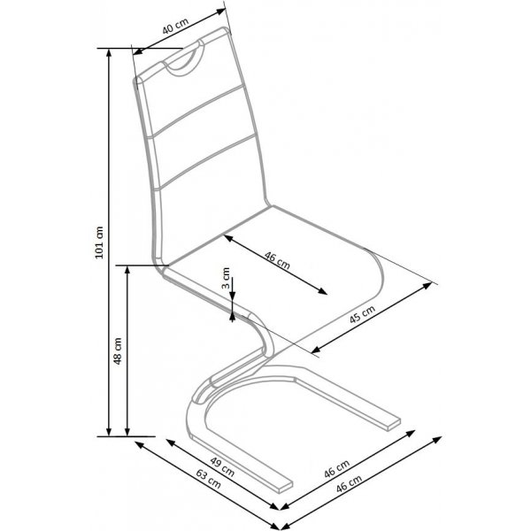 Stol Melvin - R�d/krom