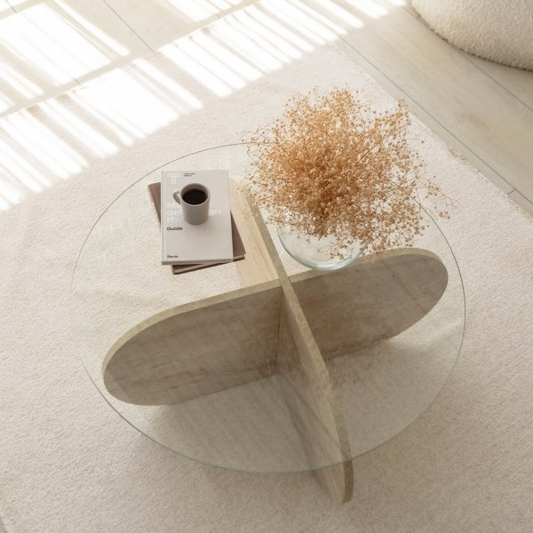 Table basse Bubble Ø75 cm - Travertin Table basse Bubble Ø75 cm - Travertin