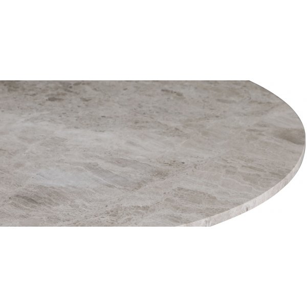 SOHO matbord Ø130 cm - Borstat aluminium / Silver marmor SOHO matbord Ø130 cm - Borstat aluminium / Silver marmor