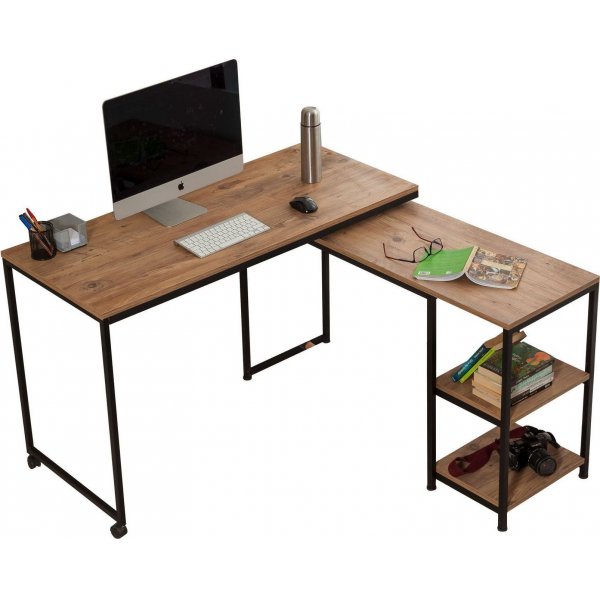 Bureau Bera 125x54,5 cm - Pin/noir