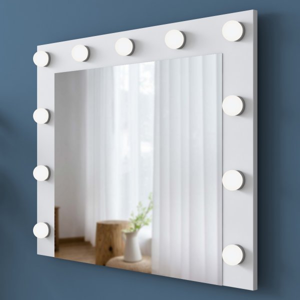 Bijou sminkbord med spegel och pall 21 - 90 x 45 cm - Vit Bijou sminkbord med spegel och pall 21 - 90 x 45 cm - Vit