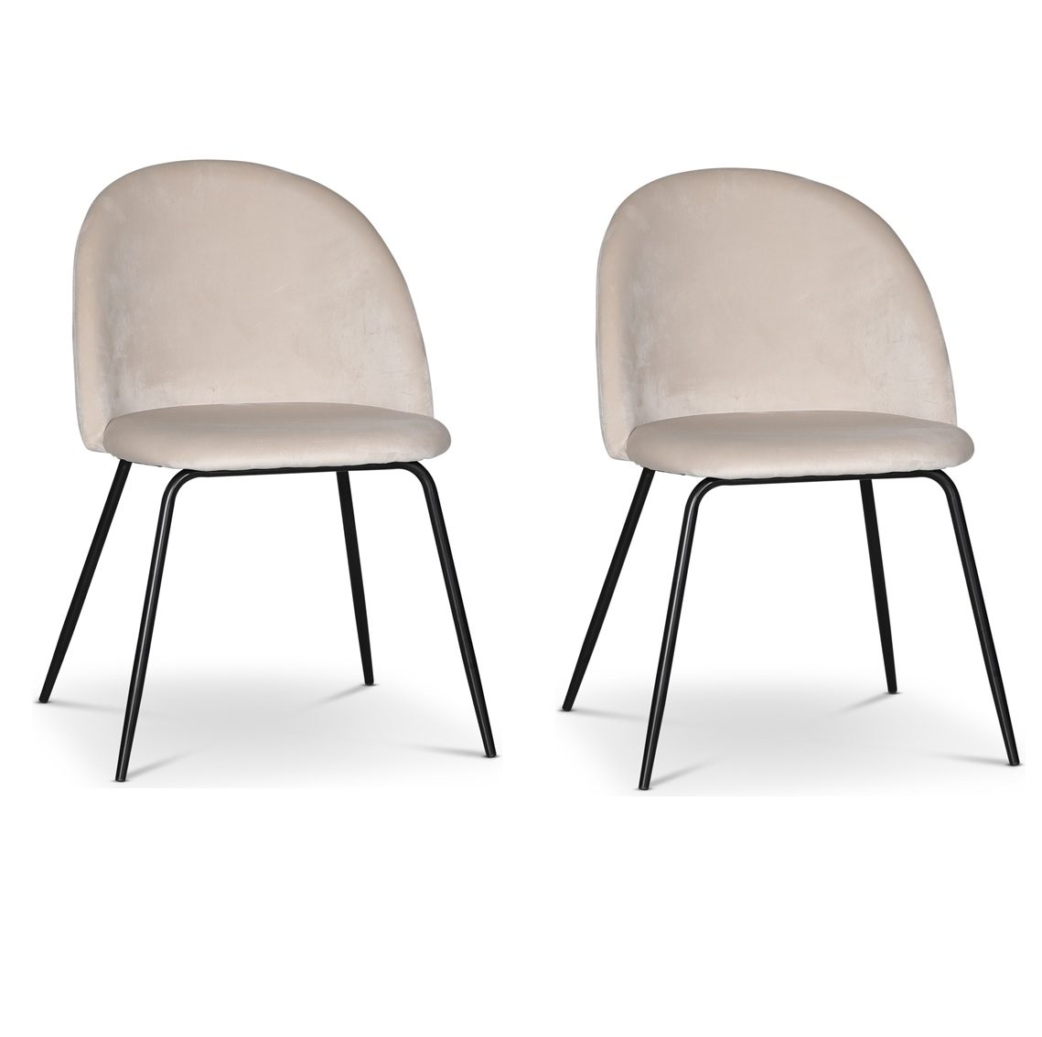 Beige stol i sammet med svarta ben - Astrid + Textilv�rd f�r m�bler