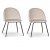 Beige stol i sammet med svarta ben - Astrid