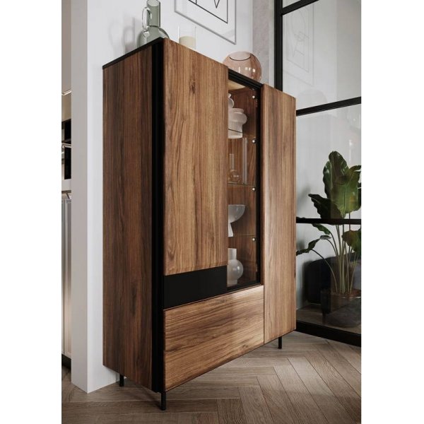 Borga vitrinekast - Catania eiken/zwart