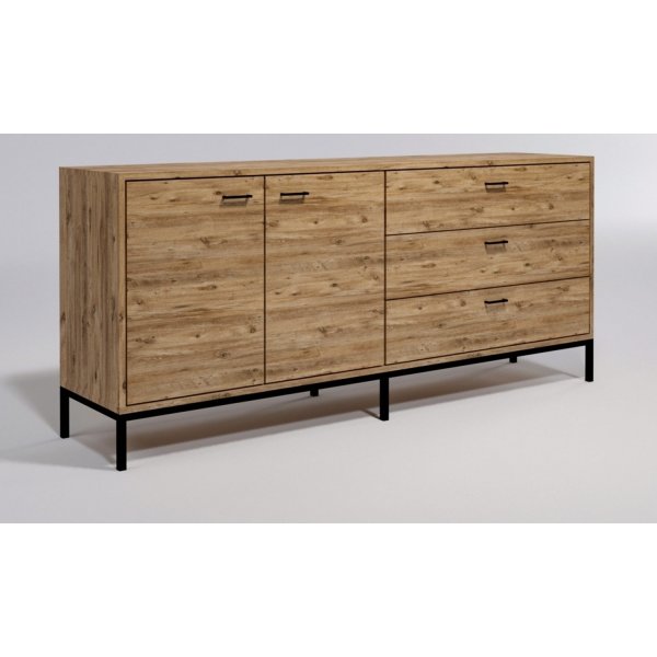 Buffet Riga - Chêne/noir Buffet Riga - Chêne/noir