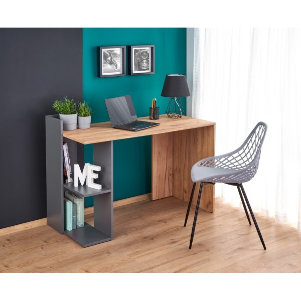 Bureau Oluf 122x57 cm - Chêne/anthracite Bureau Oluf 122x57 cm - Chêne/anthracite