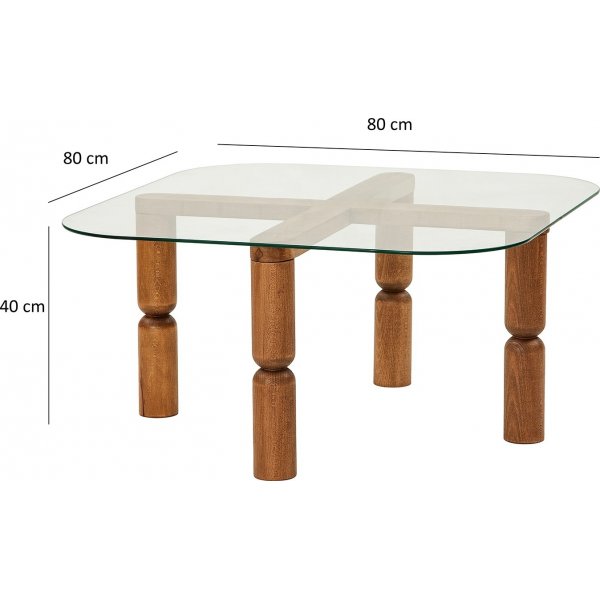 Table basse Kei 80 x 80 cm - Noyer Table basse Kei 80 x 80 cm - Noyer