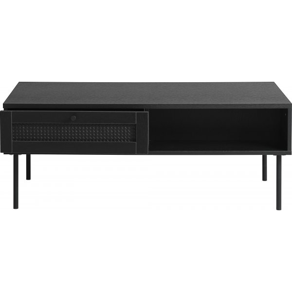 Table basse noire avec tiroir Menu 110x60 cm Table basse noire avec tiroir Menu 110x60 cm