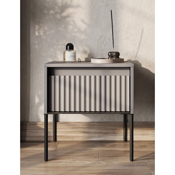 Trend nachtkastje - Grijs/zwart