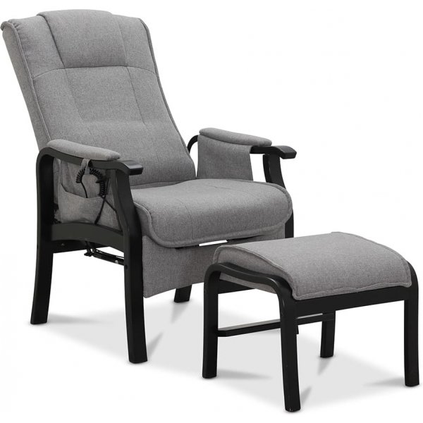 Fauteuil senior Astrid avec repose-pieds et relevage électrique - Gris Fauteuil senior Astrid avec repose-pieds et relevage électrique - Gris