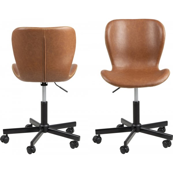 Chaise de bureau Batilda - PU marron Chaise de bureau Batilda - PU marron