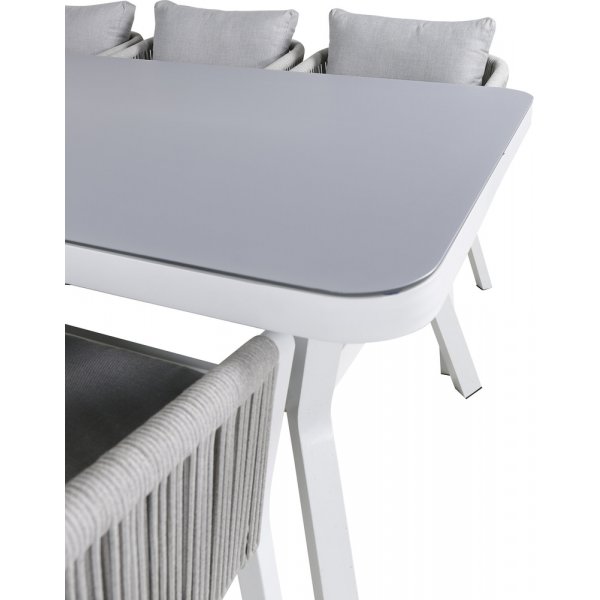 Virya utematgrupp med 6 st Virya stolar - Grå/Vit Virya utematgrupp med 6 st Virya stolar - Grå/Vit