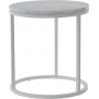 Accent runt lampbord D50 cm - vit marmor / vitt underrede