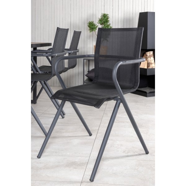 Khung utematgrupp med 6 st Alina stolar - Svart/Natur