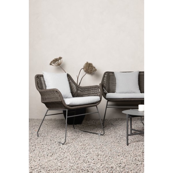 Groupe de canapés Davao - Gris foncé/marron Groupe de canapés Davao - Gris foncé/marron