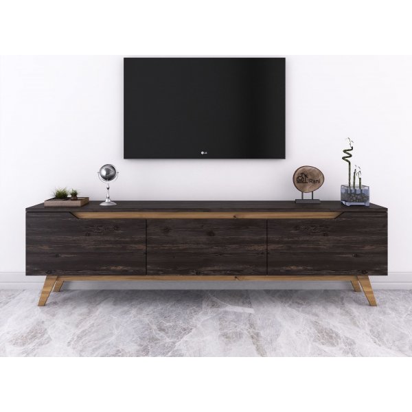 Duno TV-bnk - Svart/valnt