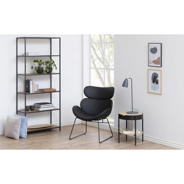 Seaford boekenkast 77x185 cm - Eiken/zwart