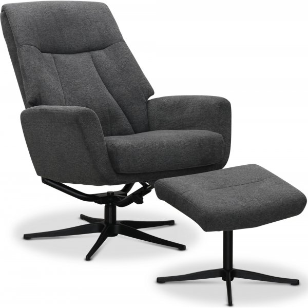 Porto ftlj med pall - Mrkgr tyg