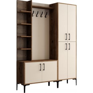 Meuble d'entre Viyana 150 cm - Noyer/blanc crme