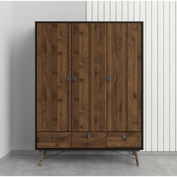 Ry garderob - Svart/valnöt Ry garderob - Svart/valnöt