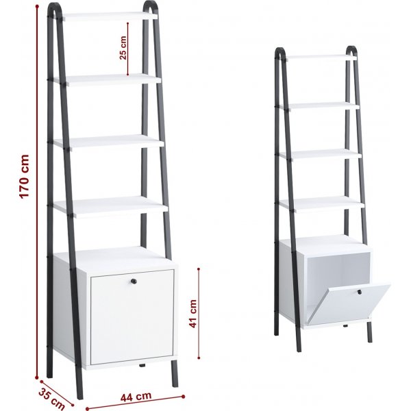 Lizen bokhylla Vit/svart Lizen bokhylla Vit/svart
