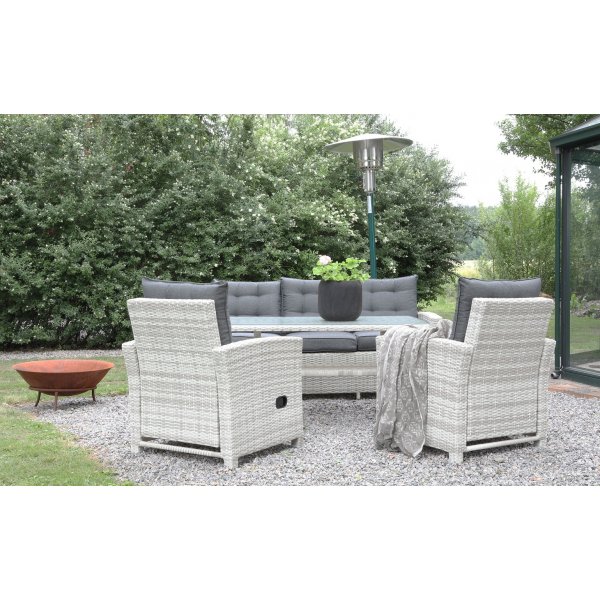 Orlando utemöbelgrupp hög rygg ställbara fåtöljer - Whitewash Orlando utemöbelgrupp hög rygg ställbara fåtöljer - Whitewash