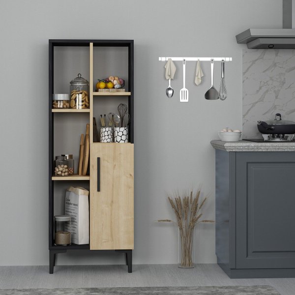 Cabinet Ephesus - Saphir/chêne/noir Cabinet Ephesus - Saphir/chêne/noir