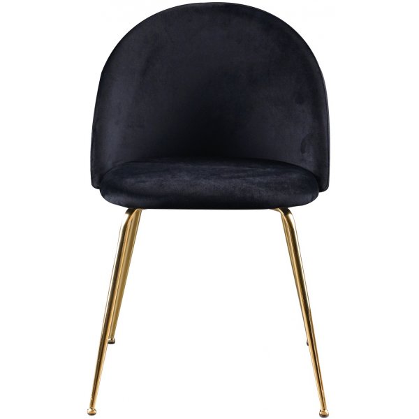 Déco groupe de repas table ronde 110 cm + 4 chaises Art velours noir / Laiton Déco groupe de repas table ronde 110 cm + 4 chaises Art velours noir / Laiton