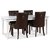 Paris matgrupp vitt bord med 4 st Tuva New Port stolar i brunt PU med rygghandtag