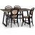 Groupe de salle  manger Edge 3.0 140x90 cm avec 4 chaises Alicia noires en bois courb - Gris Stratifi haute pression (HPL)