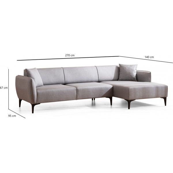 Canap divan Belissimo - Gris