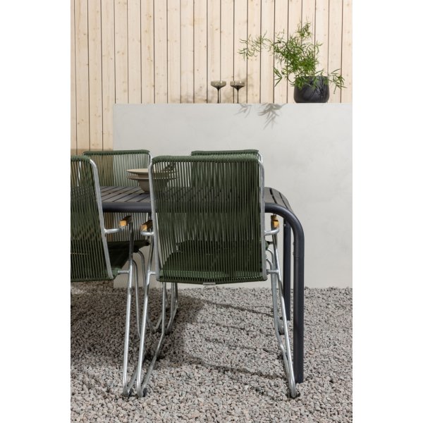 Borneo utematgrupp med 6 st Bois stolar - Svart/Grön Borneo utematgrupp med 6 st Bois stolar - Svart/Grön