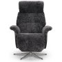 Duvns reclinerftlj med inbyggt fotstd (El) - Grtt frskinn
