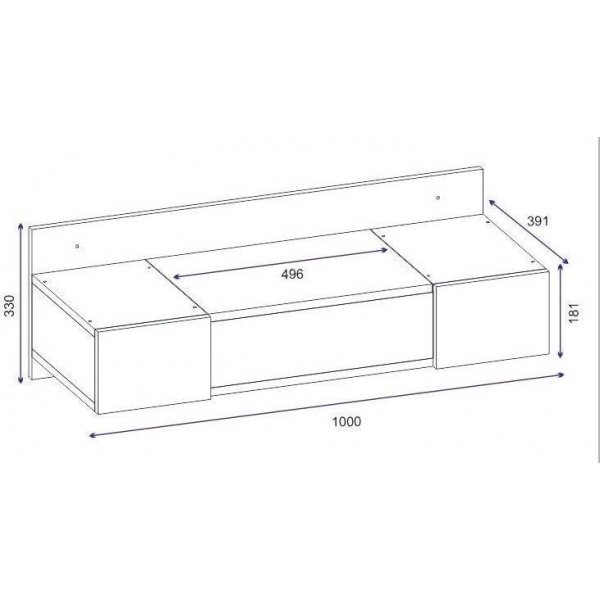 Zakkum kaptafel 100 x 39 cm - Antraciet
