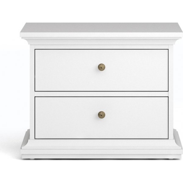 Paris nachtkastje met 2 lades - Wit Paris nachtkastje met 2 lades - Wit