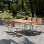 Mllan utegrupp i teak: 6 st stolar med matbord 176x90 cm