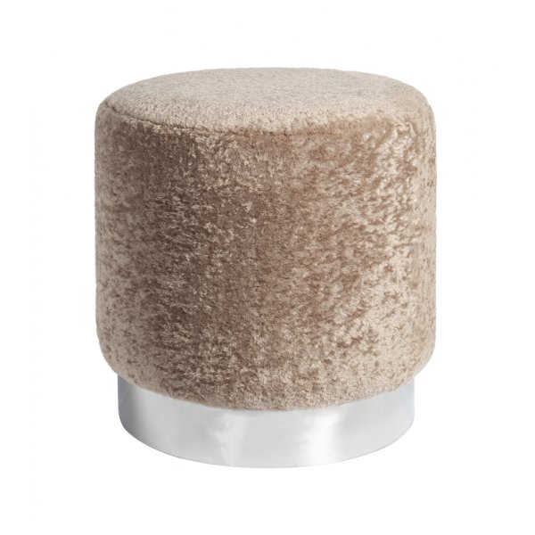 Furry sittpuff i teddy - Beige / Krom