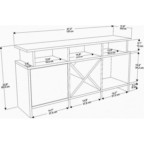 Banc média Auburn - Chêne Banc média Auburn - Chêne