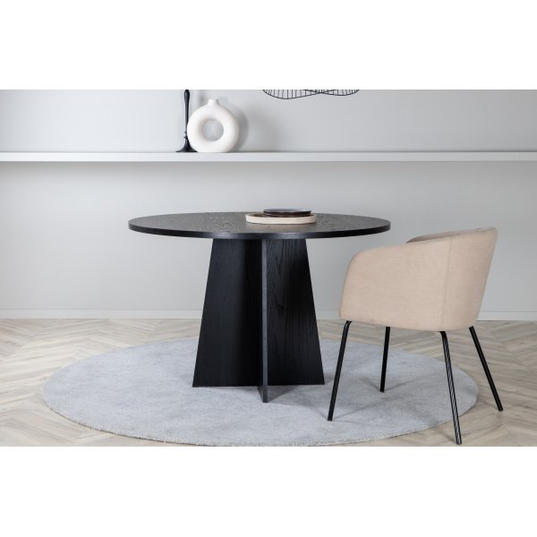 Bootcut eettafel 110 cm - Zwart