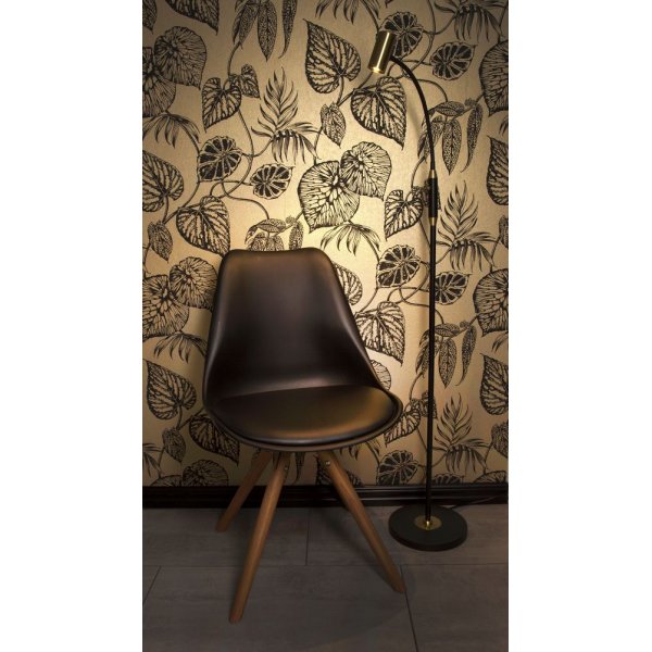 Gusto golvlampa - Svart/matt mässing Gusto golvlampa - Svart/matt mässing