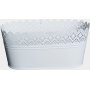 Spets kruka oval 27 x 13 cm - Vit